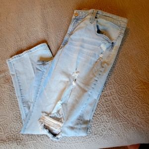 Woman's size 16 mid rise light wash time and tru distressed jeans